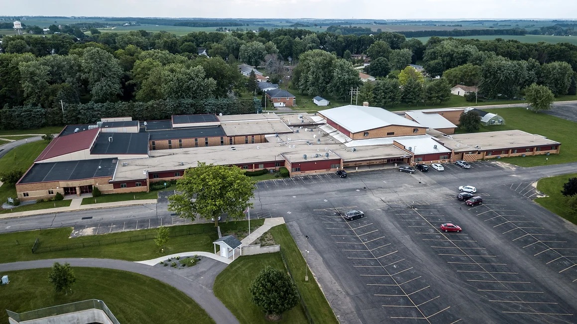 Aerial View of Village School