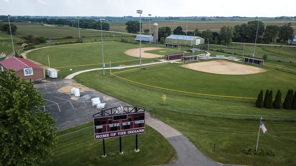 Aerial View of School Ballfield